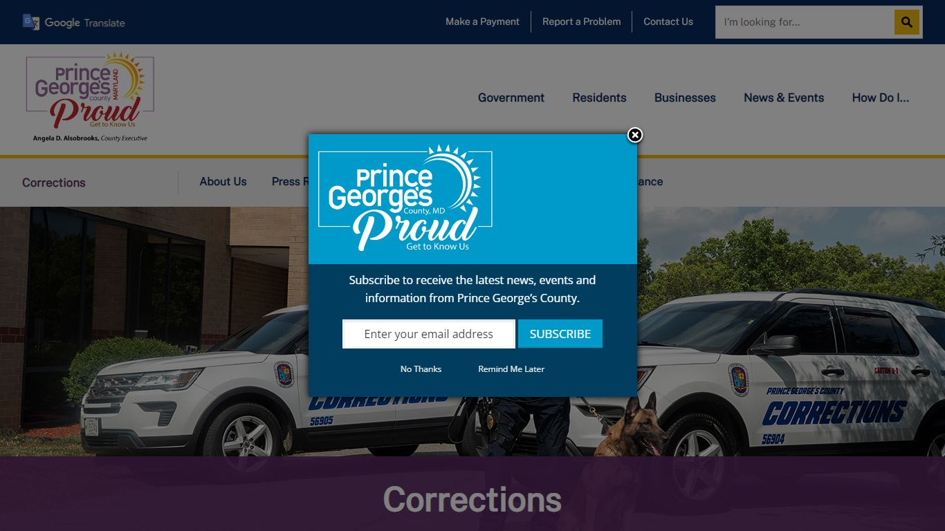 Corrections | Prince George's County